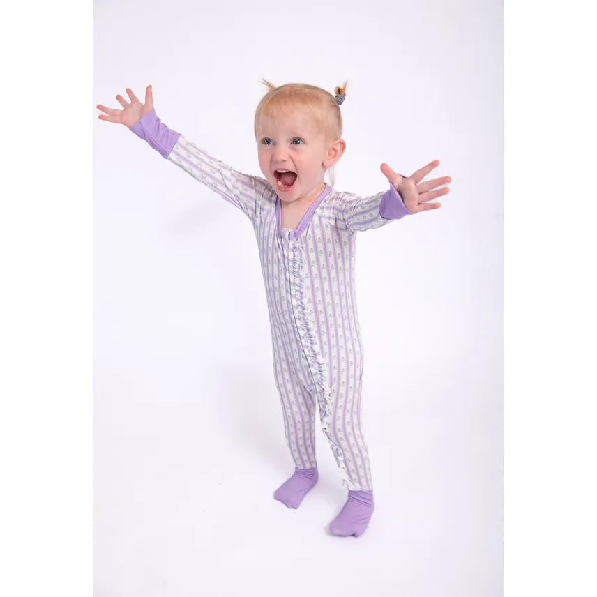 Lilac Ribbons Convertible Zip Pjs