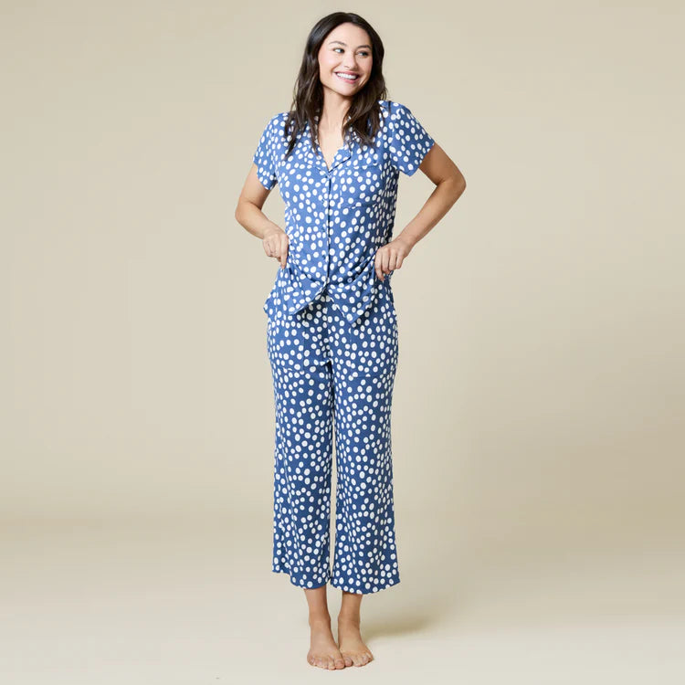 Softies Aria Slim Notch Collar Capri PJ Set