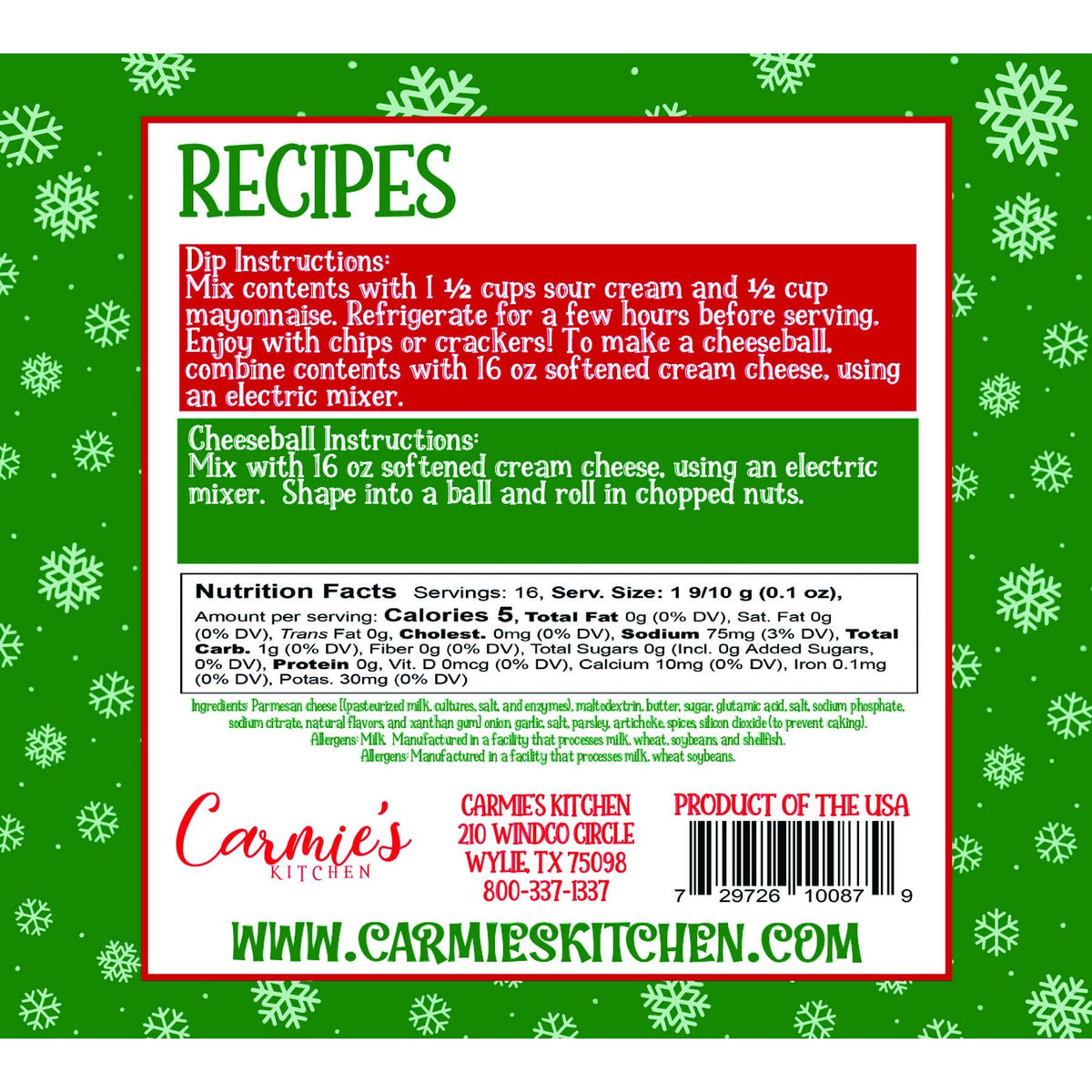 Parmesan Noel Dip Mix - Holiday Collection