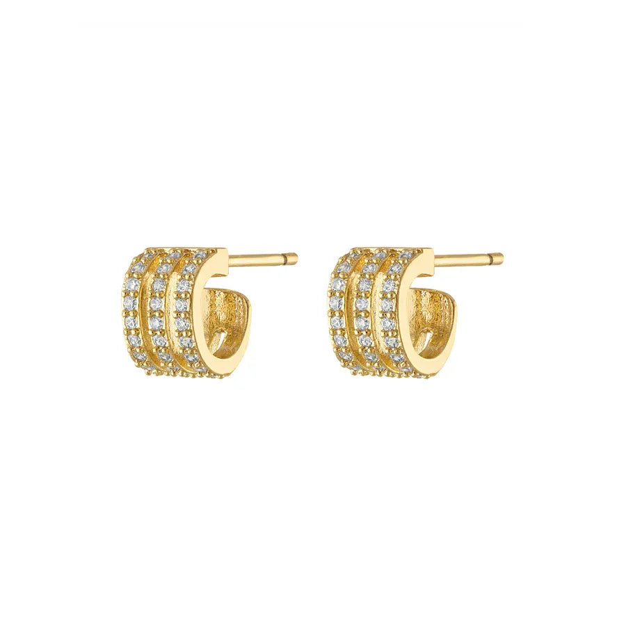 Aster Triple Curve Stud Earring