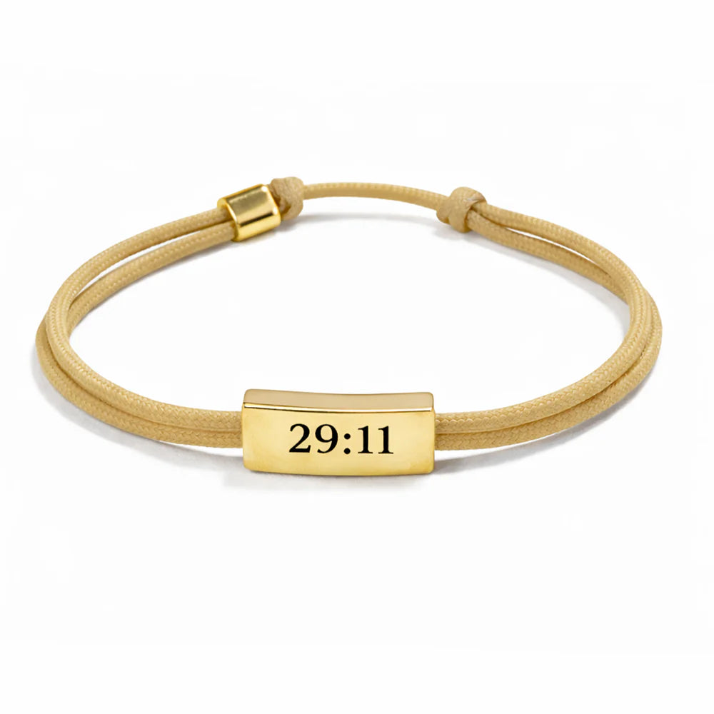Sentiment Cord Bracelet-Jeremiah 29:11