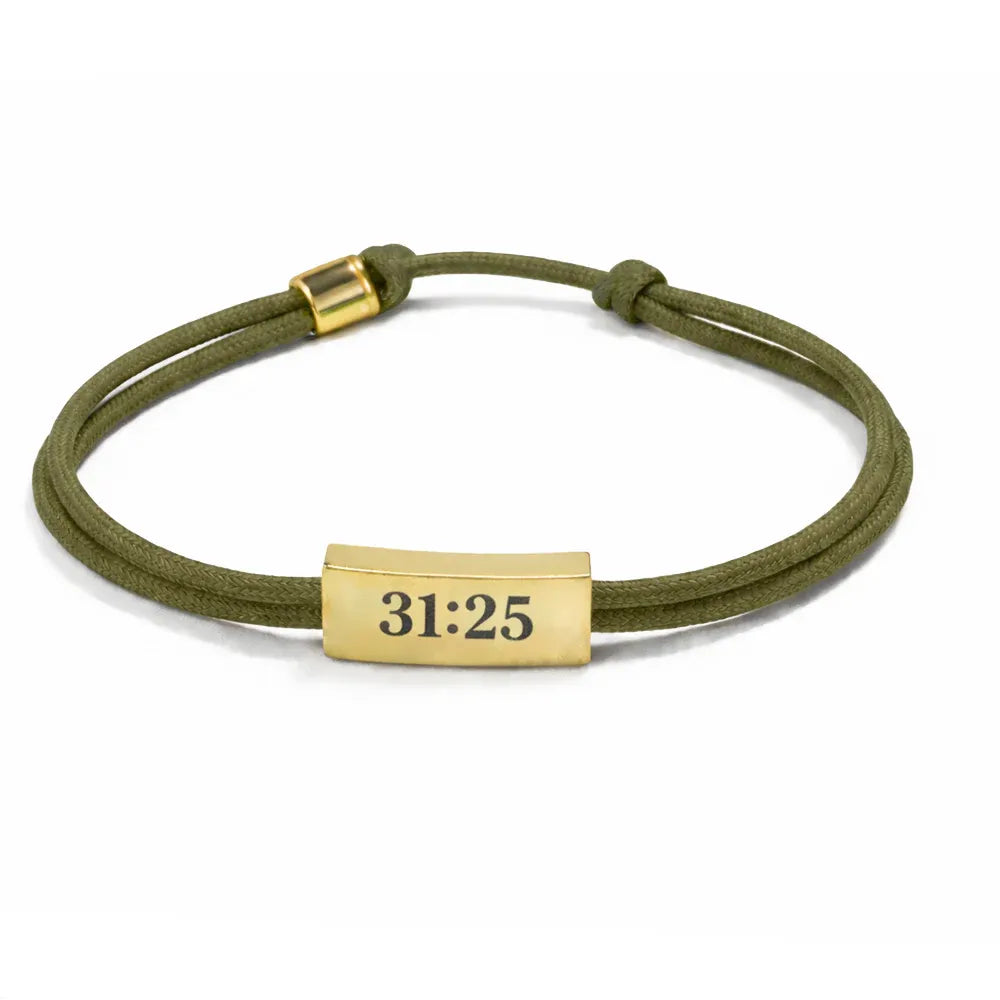Sentiment Cord Bracelet-Proverbs 31:25, Be Brave