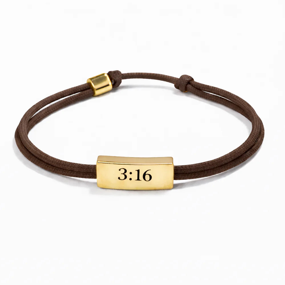 Sentiment Cord Bracelet-John 3:16, You Are Loved