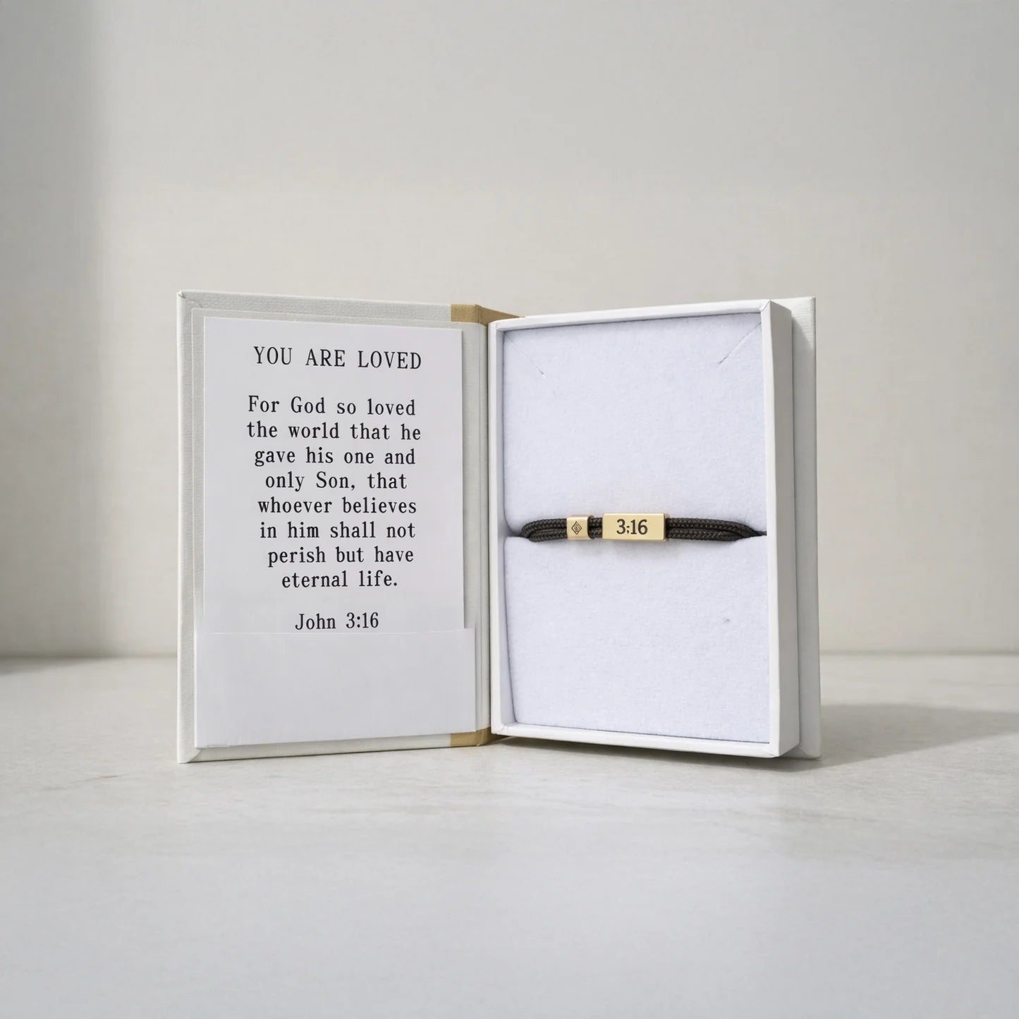 Sentiment Cord Bracelet-John 3:16, You Are Loved