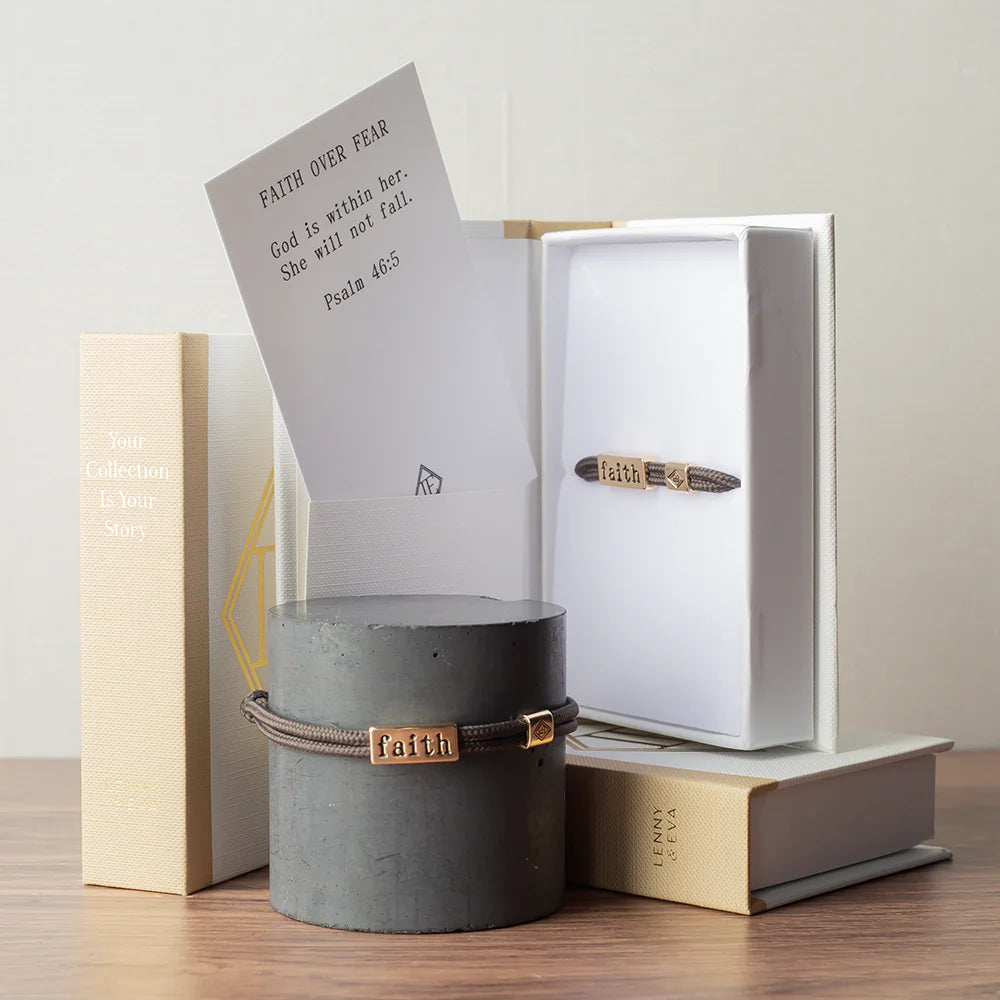 Sentiment Cord Bracelet-Faith, Psalm 46:5