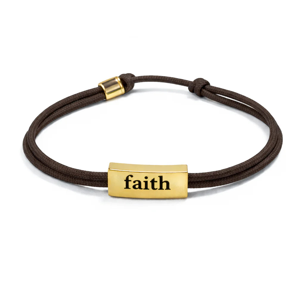 Sentiment Cord Bracelet-Faith, Psalm 46:5