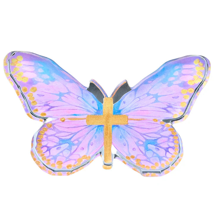 “Pink/Blue Cross Butterfly” Acrylic Shelfie