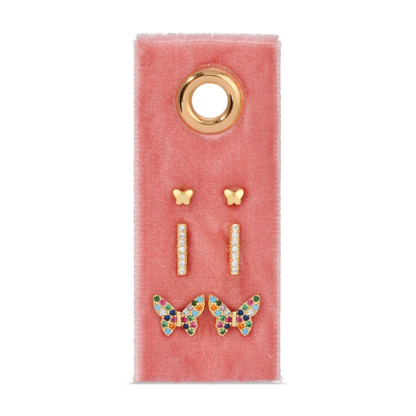 Butterfly Velvet Stud Gift Set