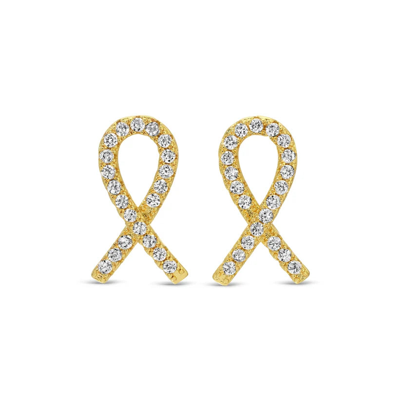 Pave Ribbon Studs on Velvet Gift Tag
