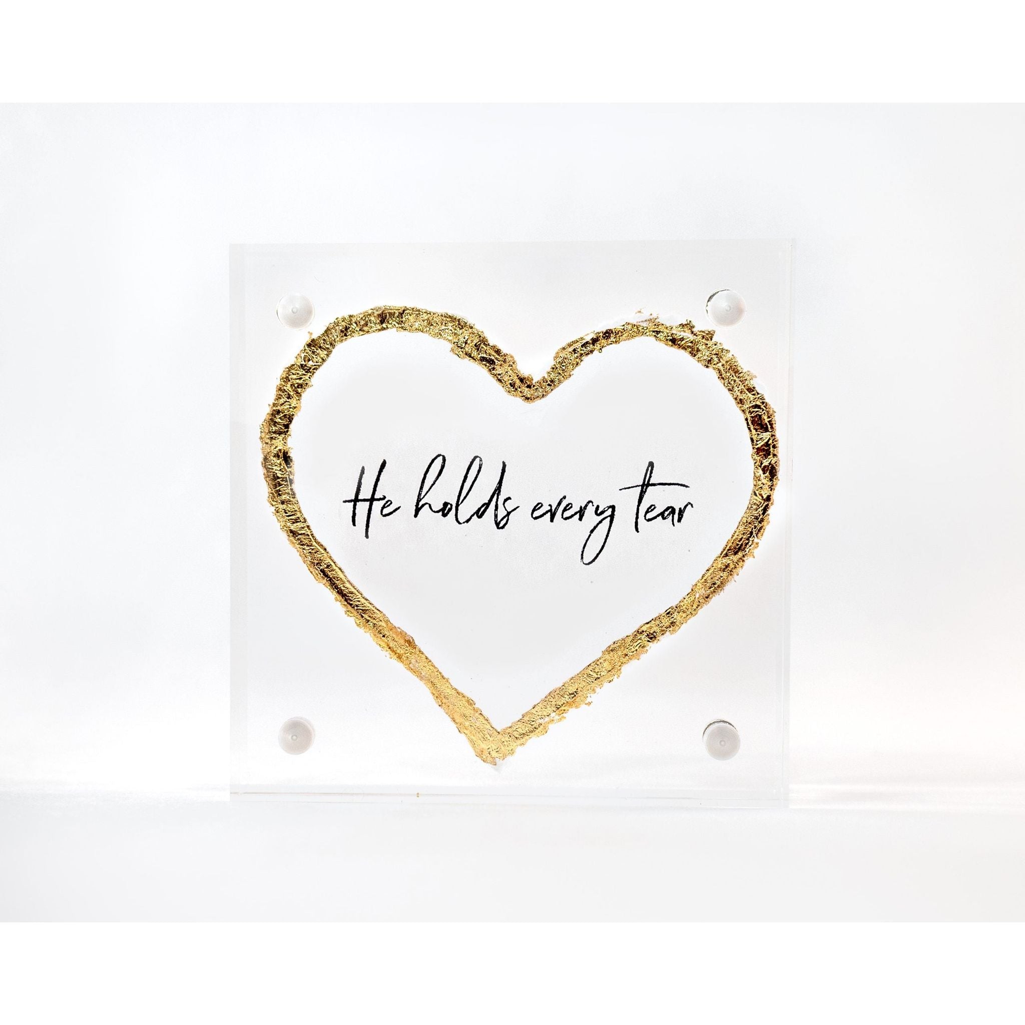 He Holds Every Tear Acrylic Block