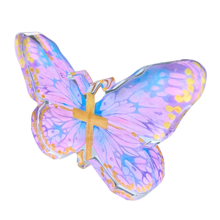 “Pink/Blue Cross Butterfly” Acrylic Shelfie