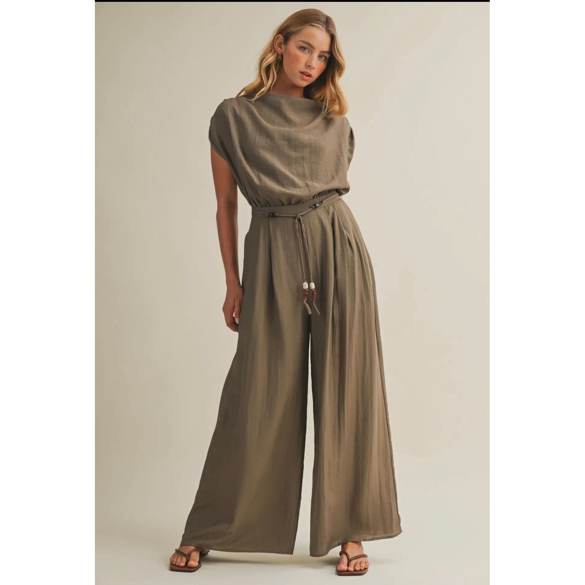 Relaxed Slub Sleeveless Jumpsuit