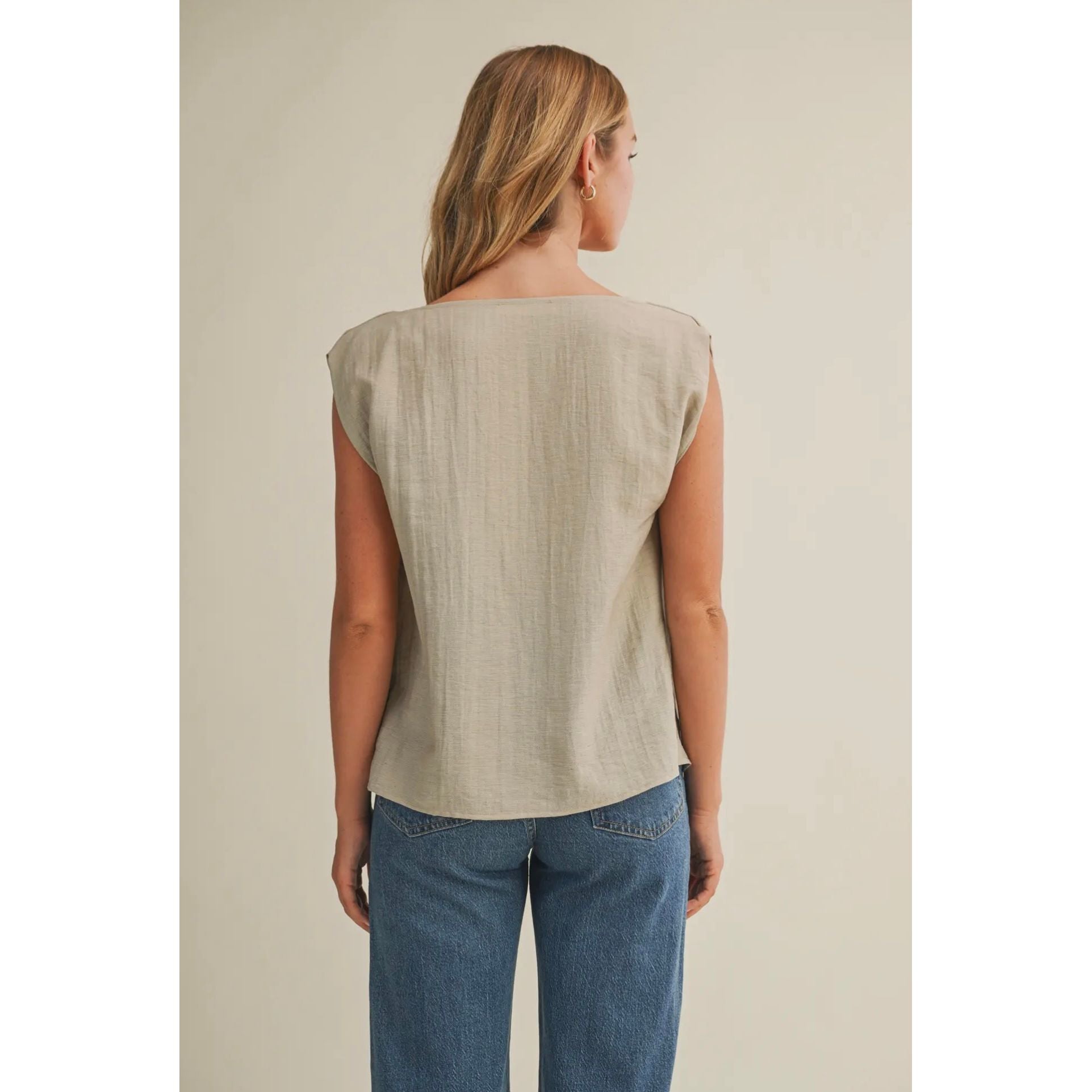 Relaxed Slub Sleeveless Top