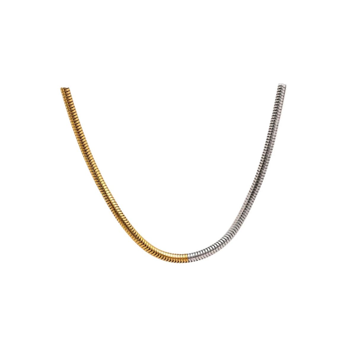 Two Tones Herringbone Necklace