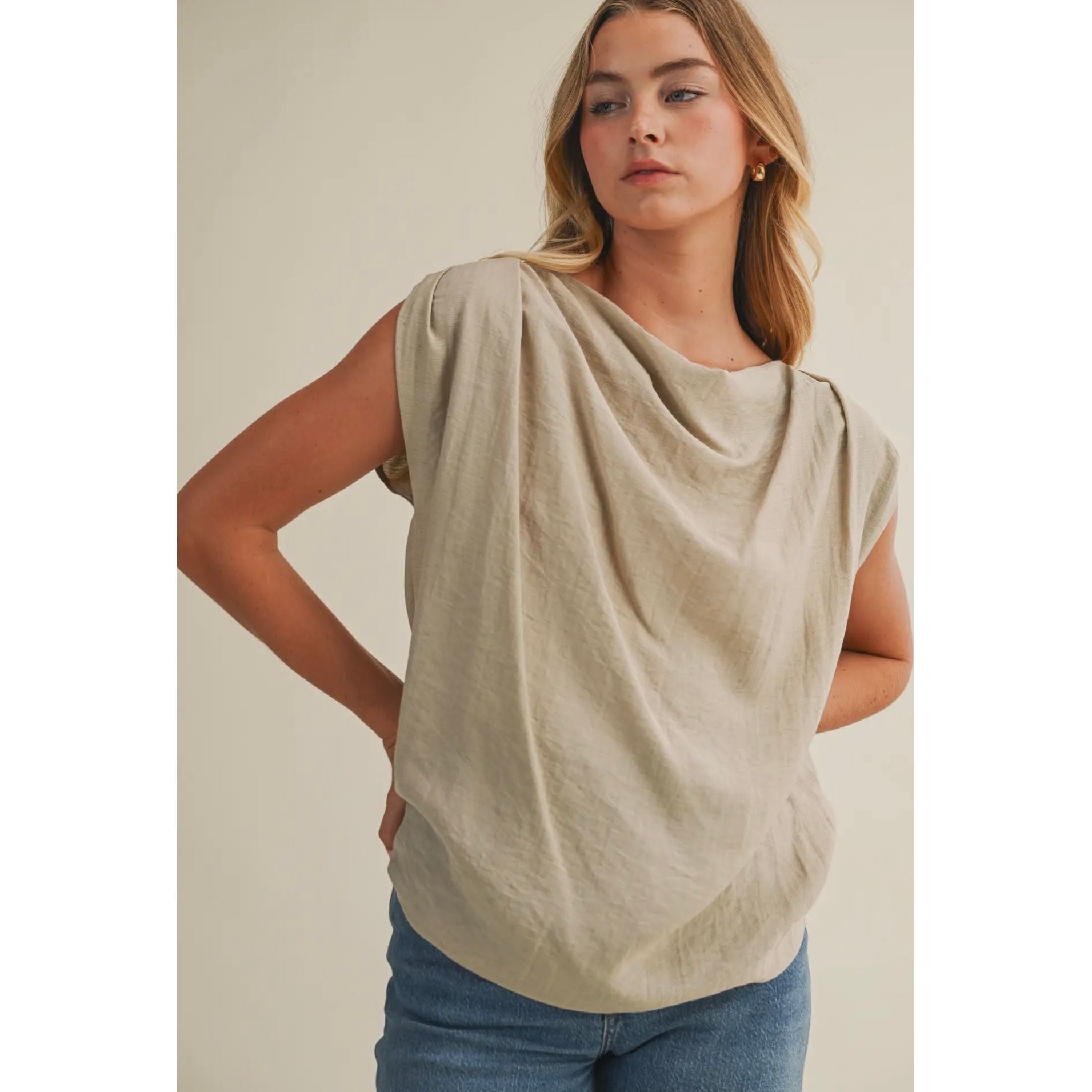 Relaxed Slub Sleeveless Top