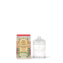 Glasshouse candle with decorative packaging on a white background