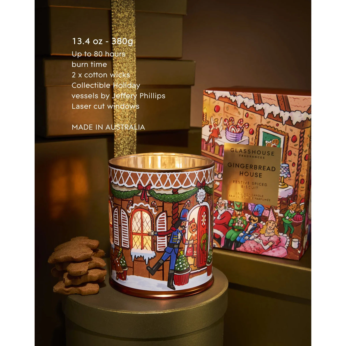 Glasshouse | Gingerbread House - Festive Spiced Biscuit