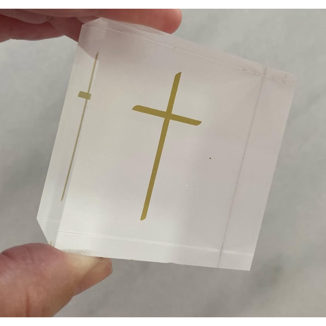 Mini Cross Acrylic Block