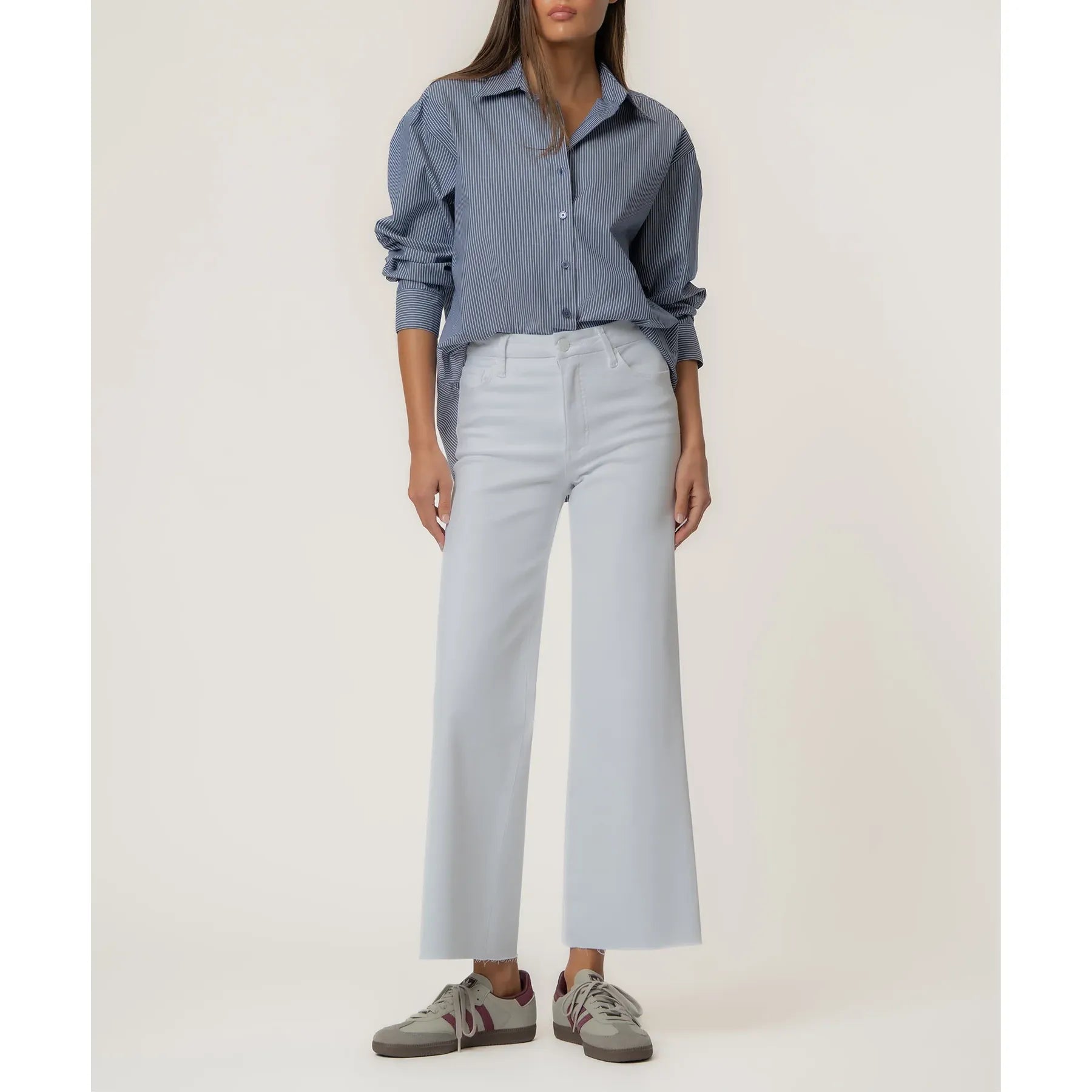 KUT Meg High Rise Wide Leg in Optic White