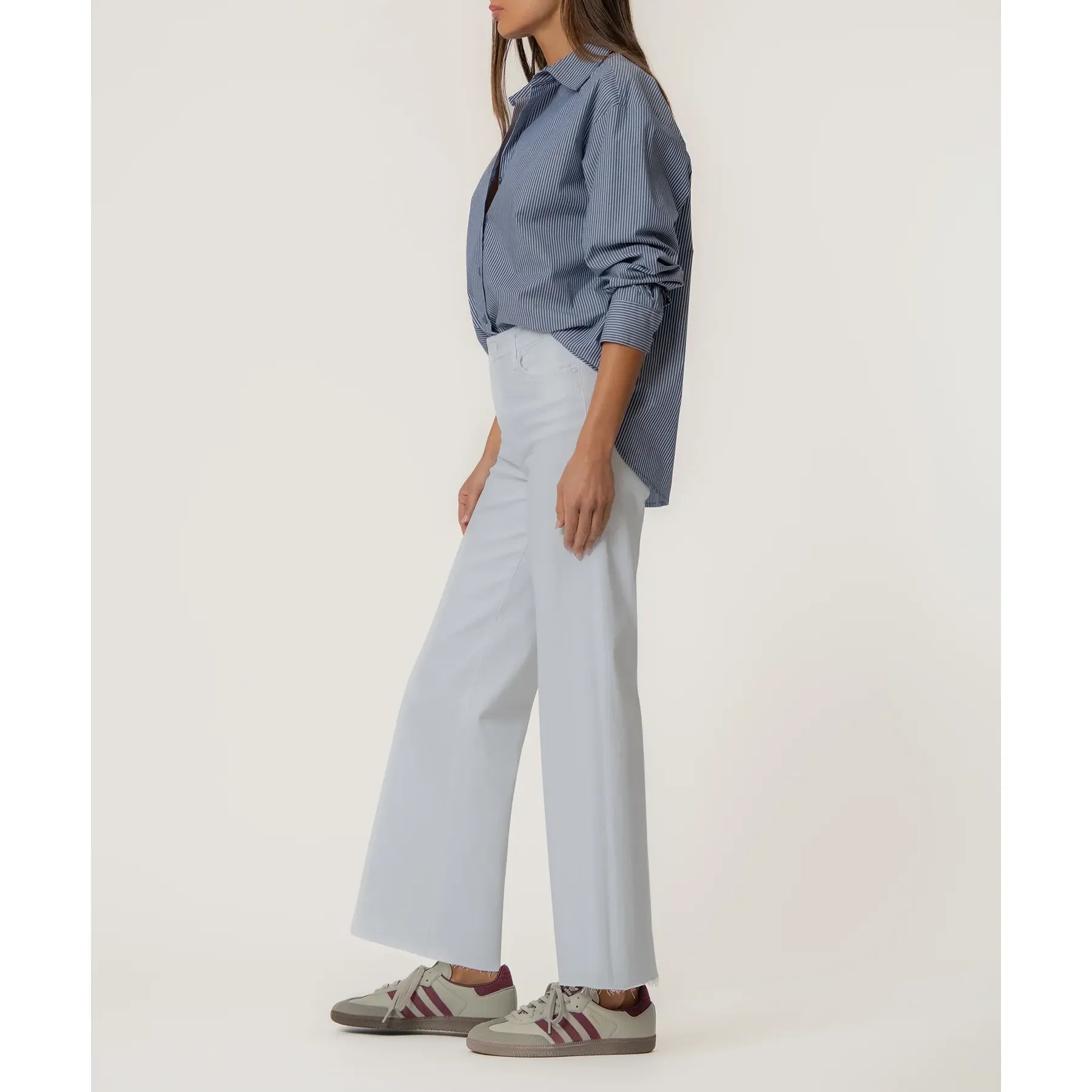 KUT Meg High Rise Wide Leg in Optic White