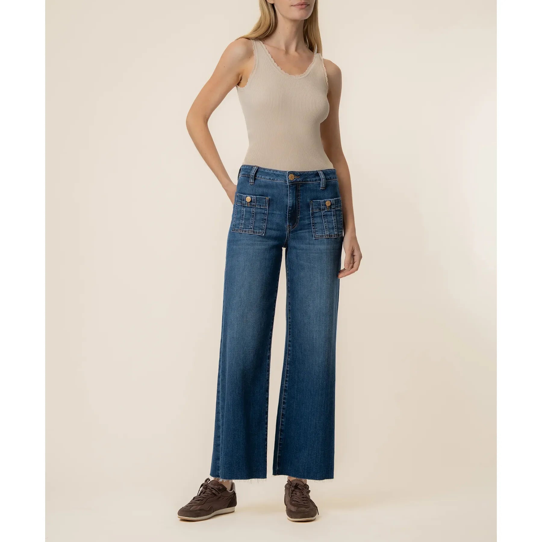 KUT Meg High Rise Wide Leg in Resolution Wash