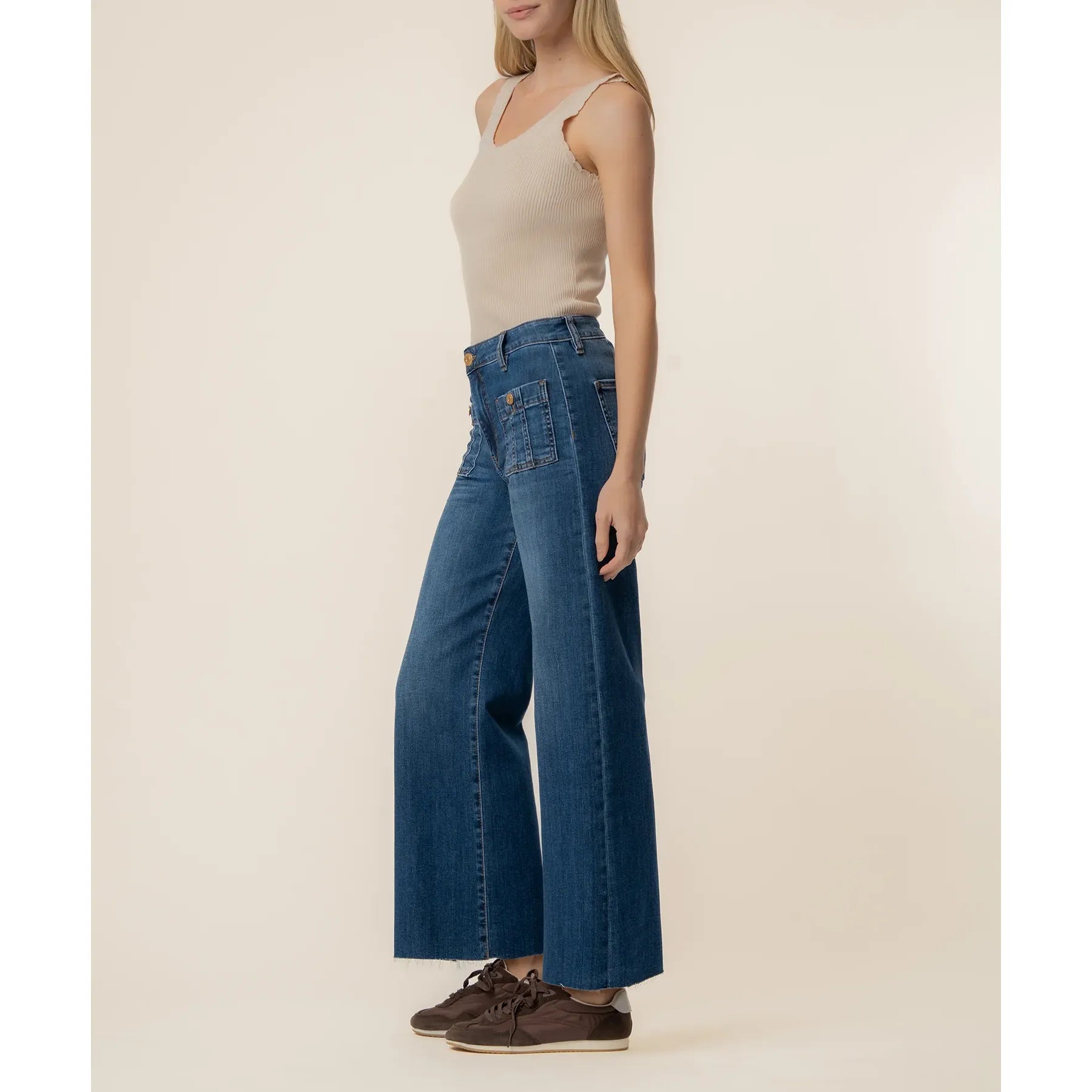 KUT Meg High Rise Wide Leg in Resolution Wash