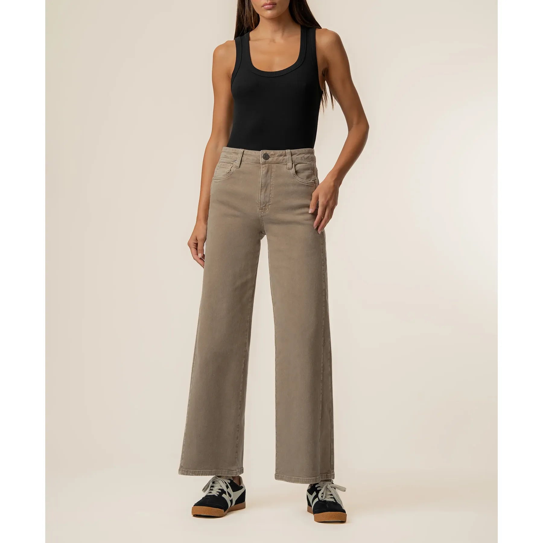 KUT Meg High Rise Wide Leg in Milk Tea