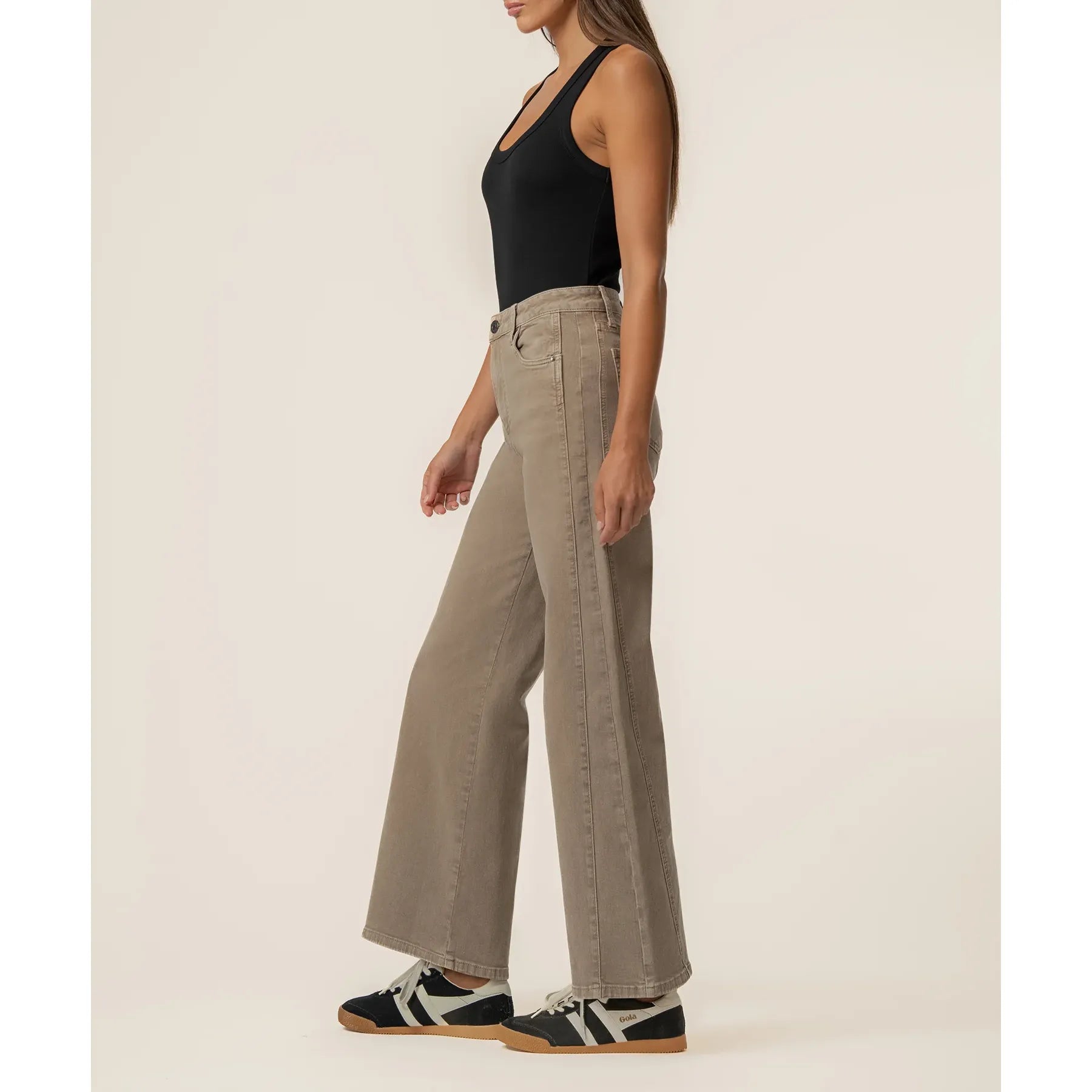 KUT Meg High Rise Wide Leg in Milk Tea