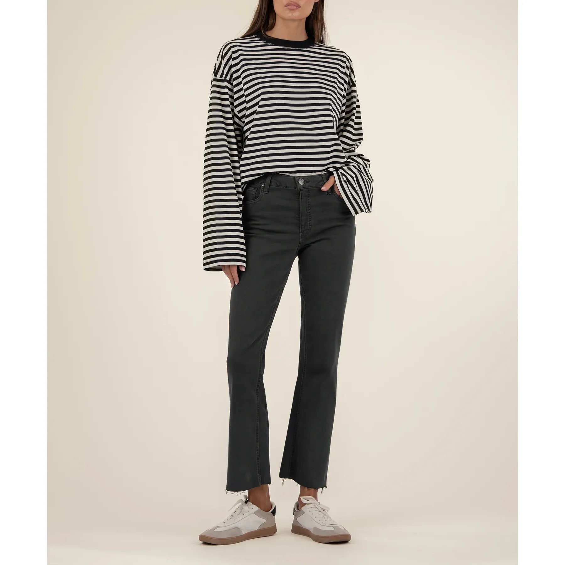 Kut Pewter Green High Rise Kelsey Ankle Flare