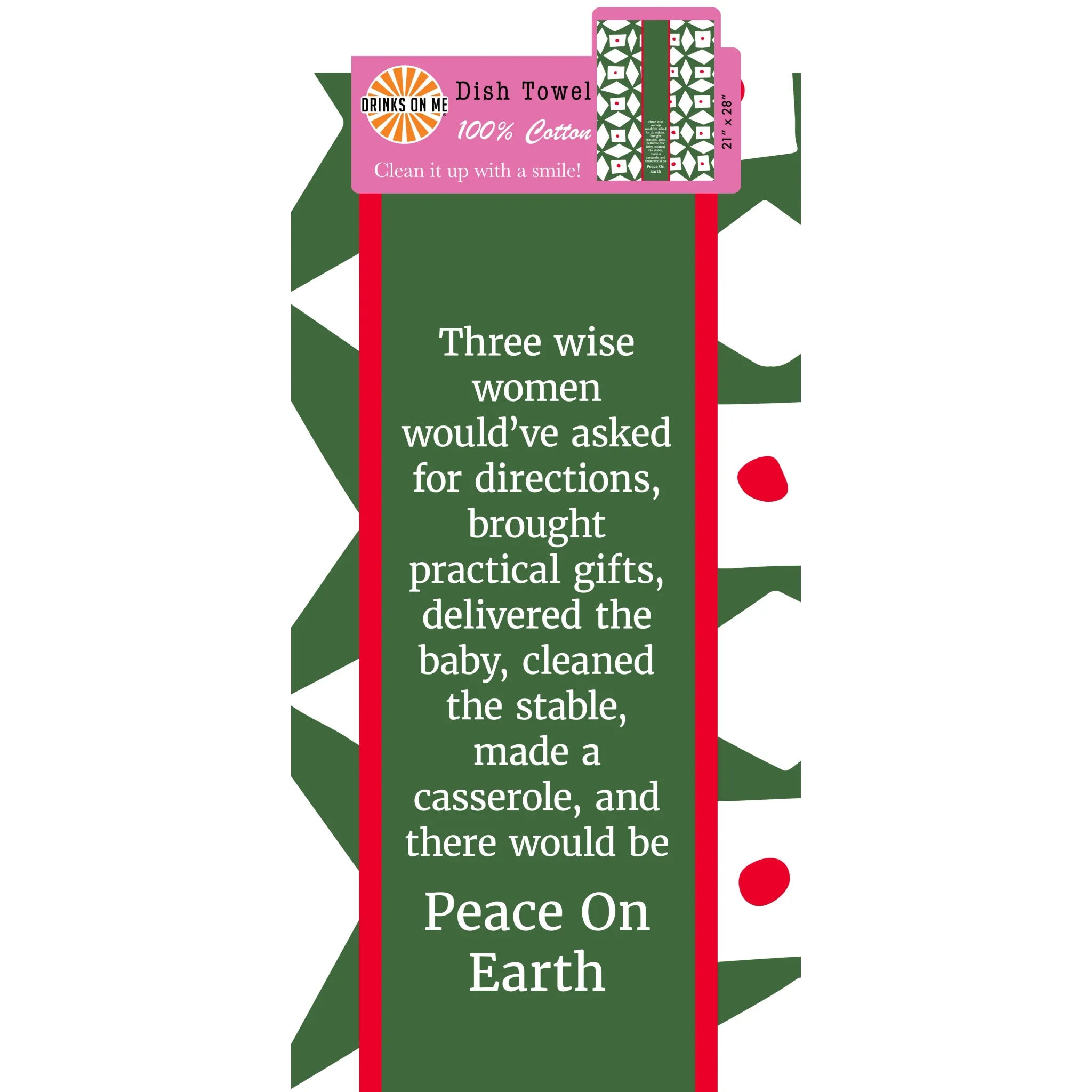 Christmas Drinks on Me Dish Towel