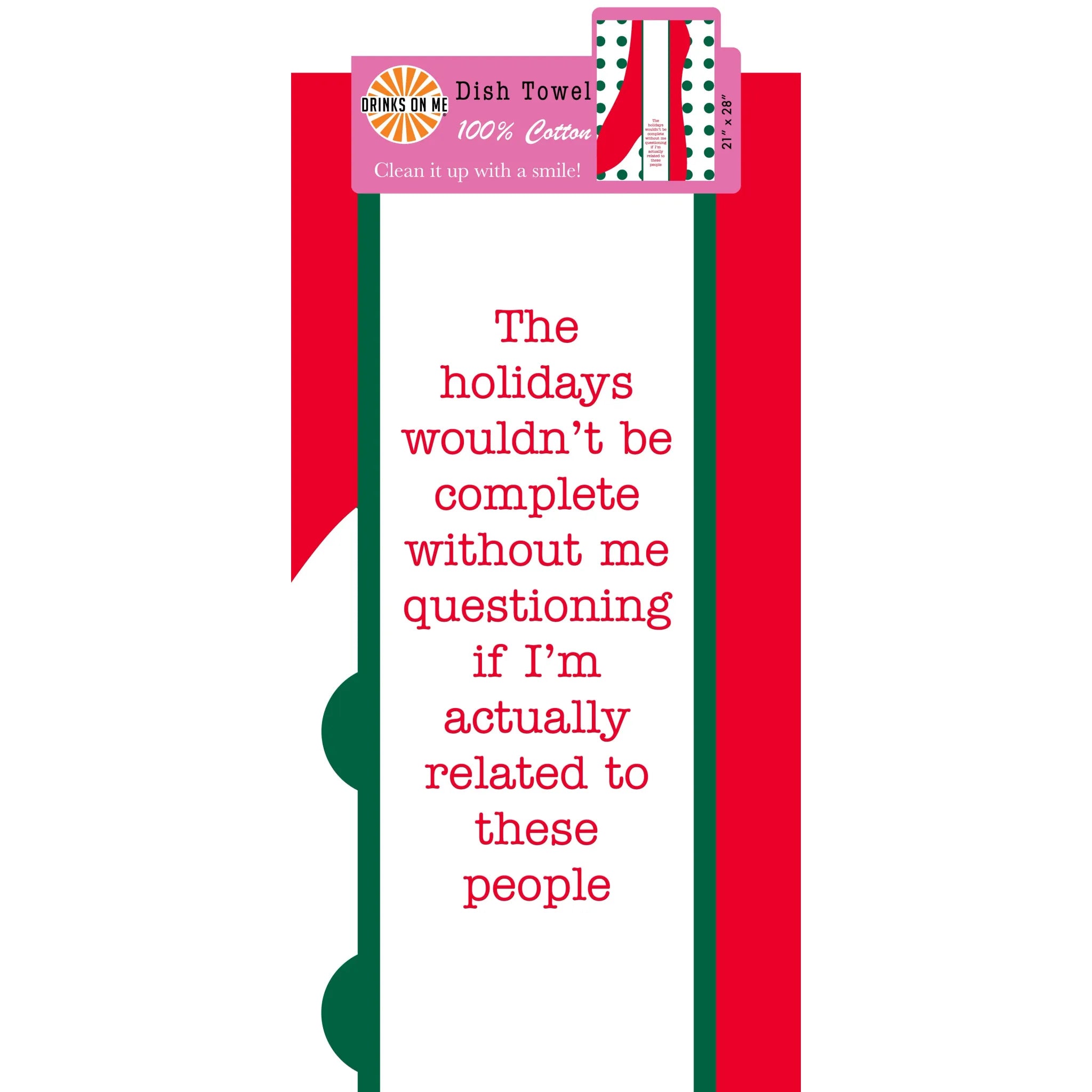 Christmas Drinks on Me Dish Towel