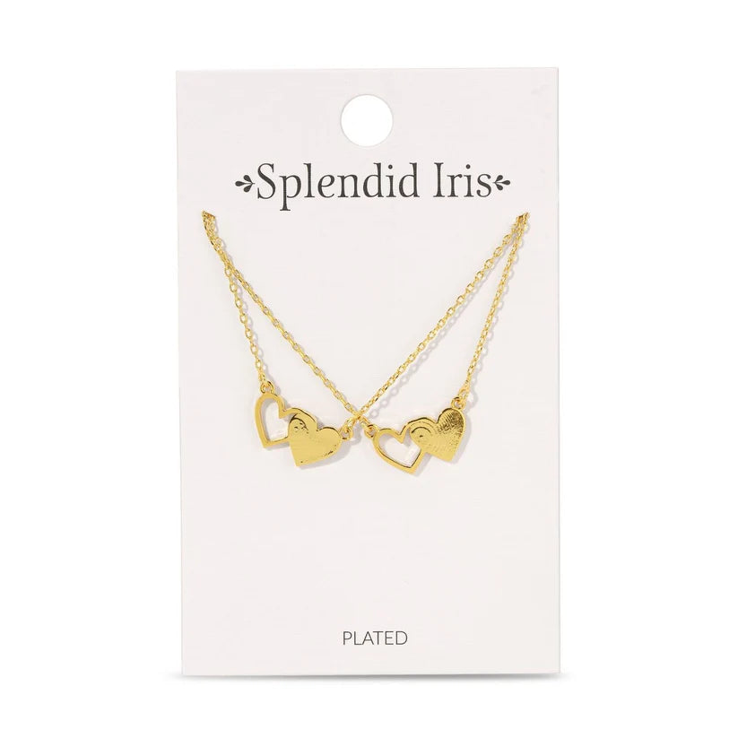 BFF Necklaces - Pair of Side by Side Hearts