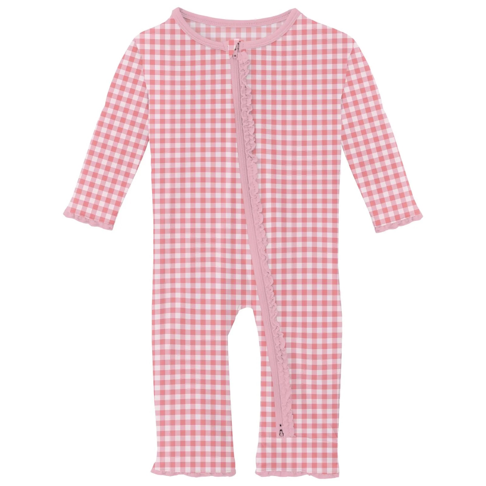 Kickee Pants Cake Pop Gingham Muffin Ruffle Coverall