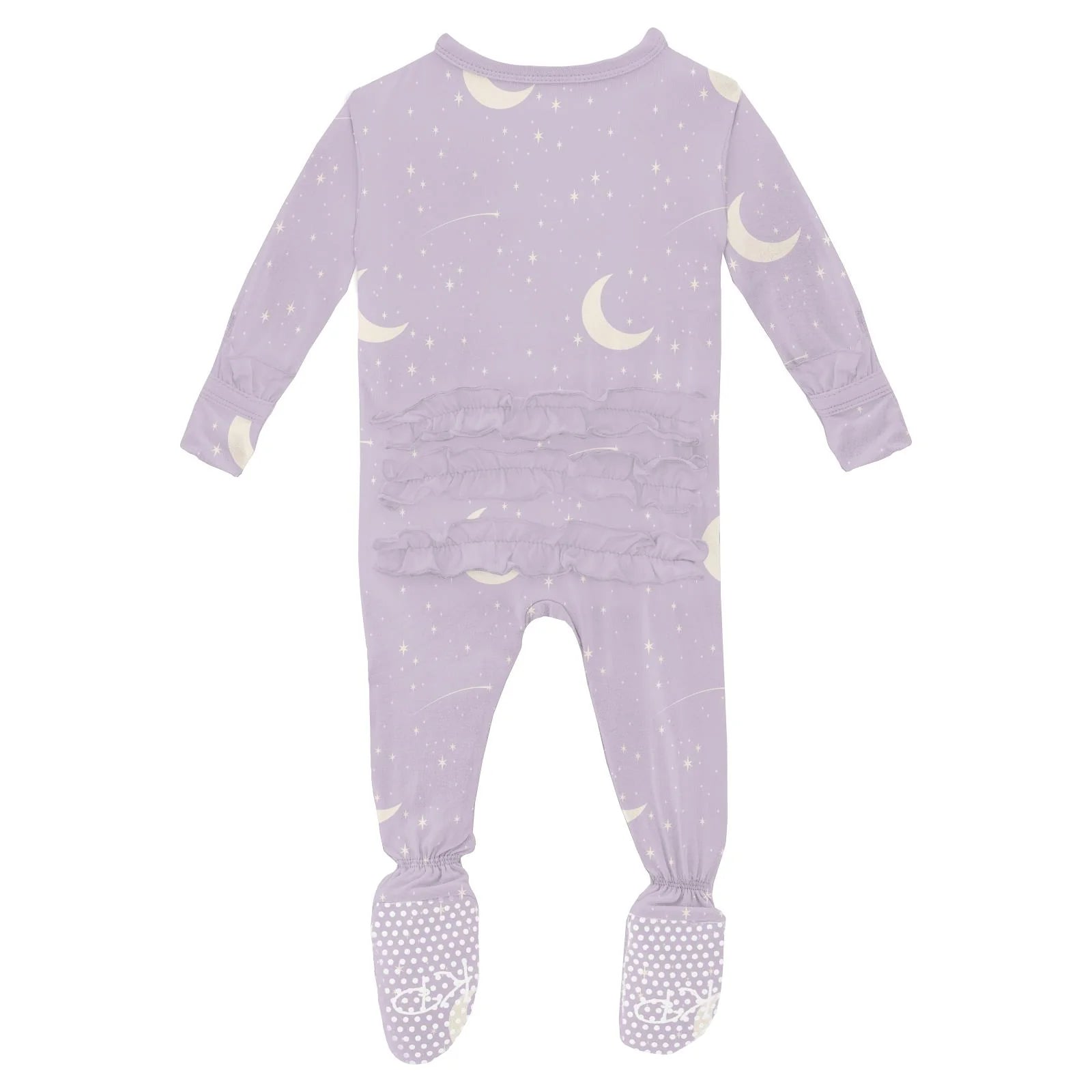 Kickee Pants Thistle Starry Sky & Moon Layette Ruffle Footie