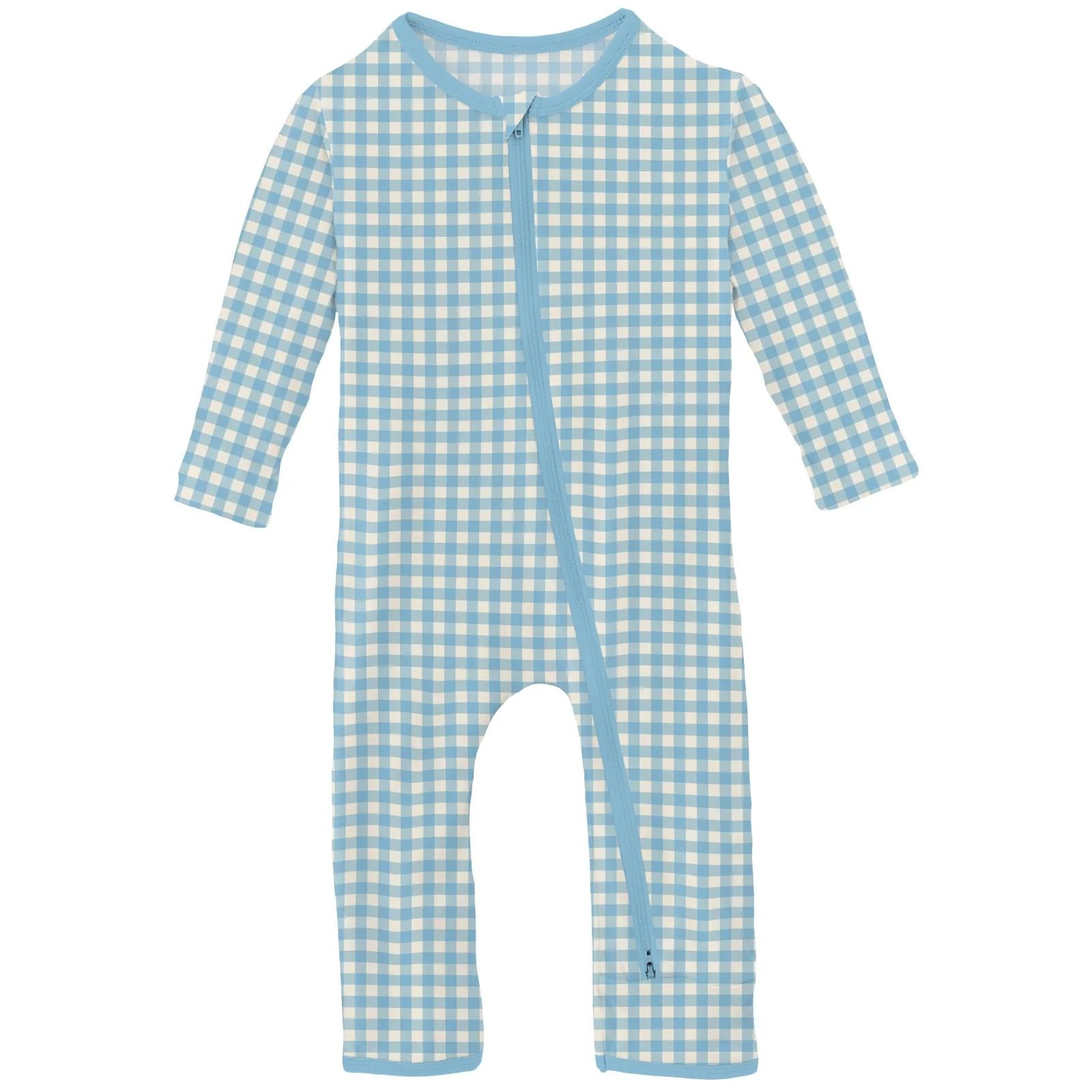 Kickee Pants Seaside Blue Gingham Coverall