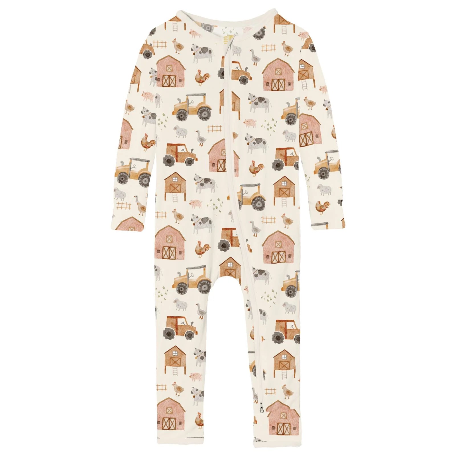 Kickee Natural Farm Life 2 Way Zipper Coverall