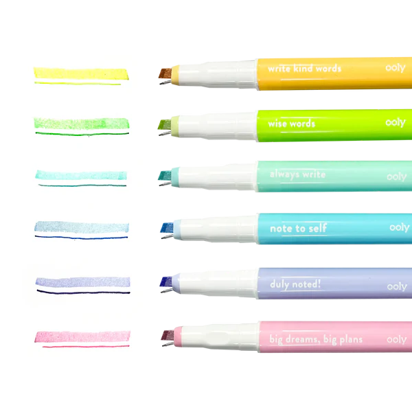 Noted! 2-in-1 Micro Fine Tip Pen and Highlighters - Set of 6