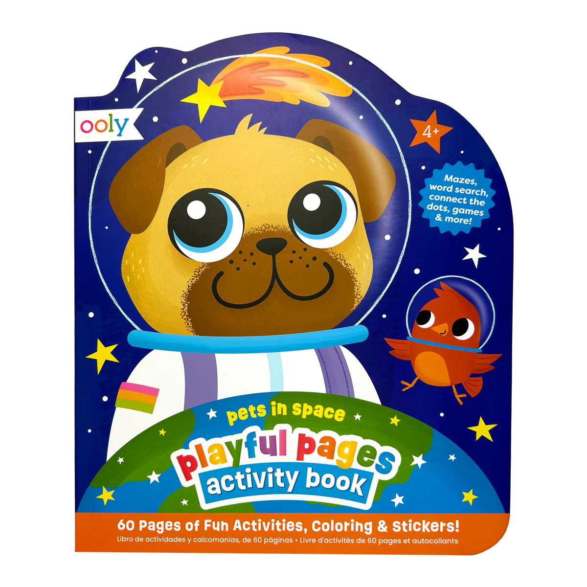 Playful Pages Activity Book - Games Coloring Stickers - Pets in Space