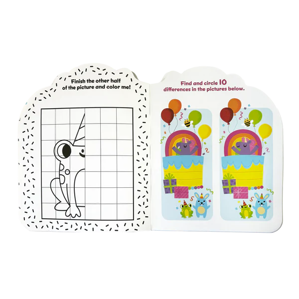 Playful Pages Activity Book - Games Coloring Stickers - Unicorn Party!