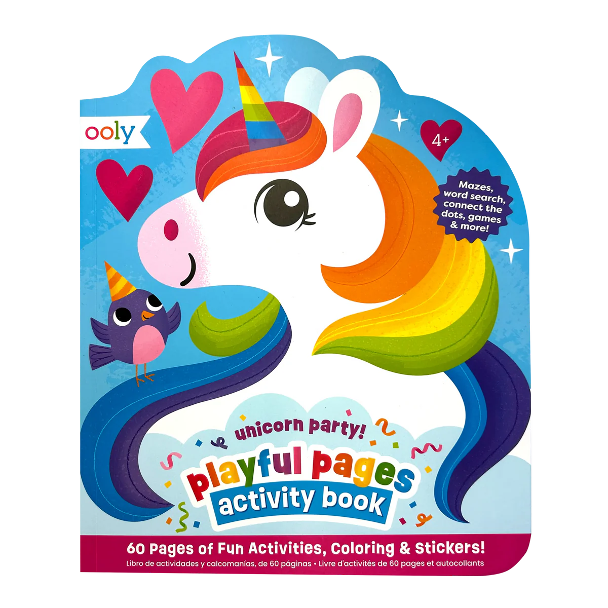 Playful Pages Activity Book - Games Coloring Stickers - Unicorn Party!