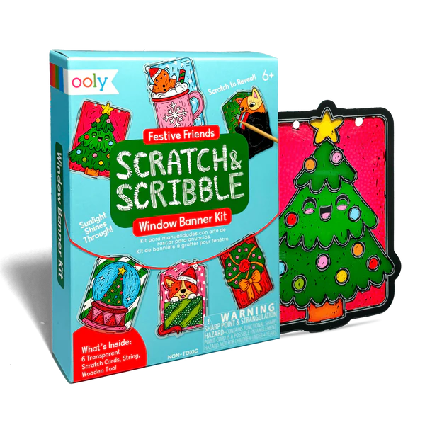 Scratch & Scribble Mini Window Banner Kit - Festive Friends