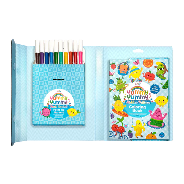Yummy Yummy Scented Coloring Kit - Markers Stickers Coloring Book