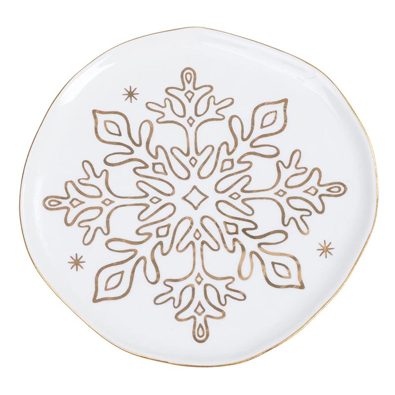 Gold Snowflake Appetizer Plates