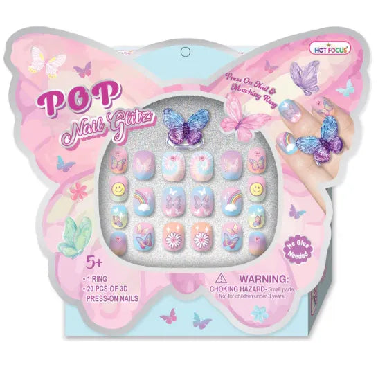 3D Pop Nail Glitz Tie Dye Butterfly