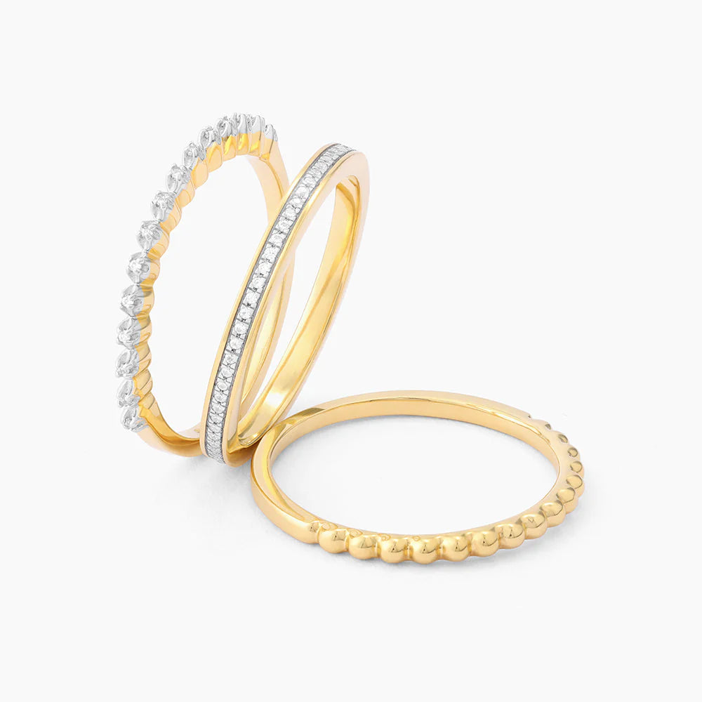 Ella Stein | Waterproof Diamonds and Bubbles of Gold Stackable Ring