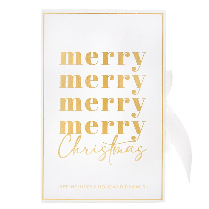 Gold Foil Dip Bowls Book Box - Merry Christmas