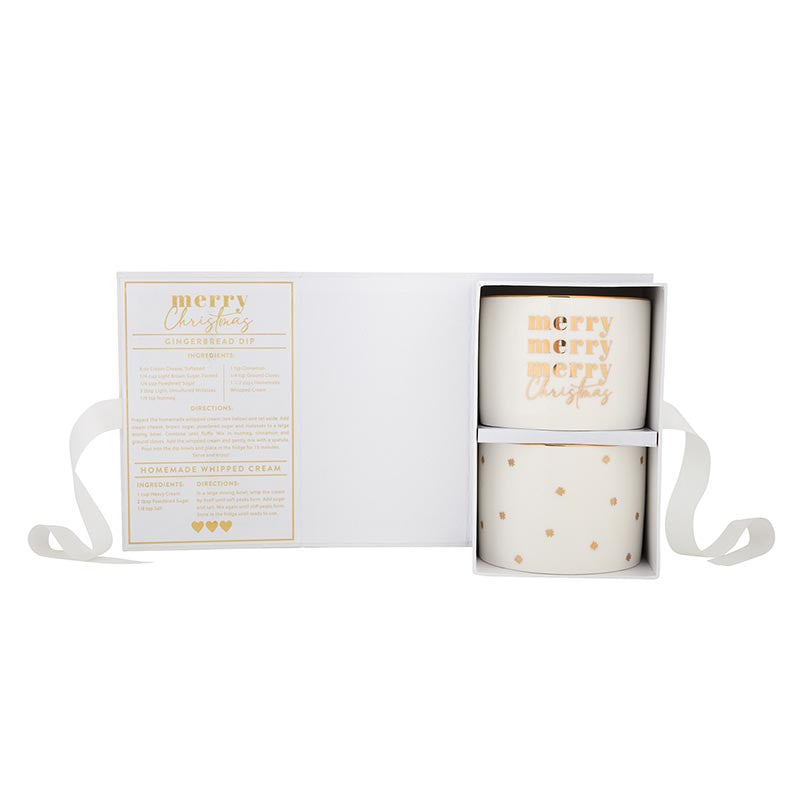 Gold Foil Dip Bowls Book Box - Merry Christmas