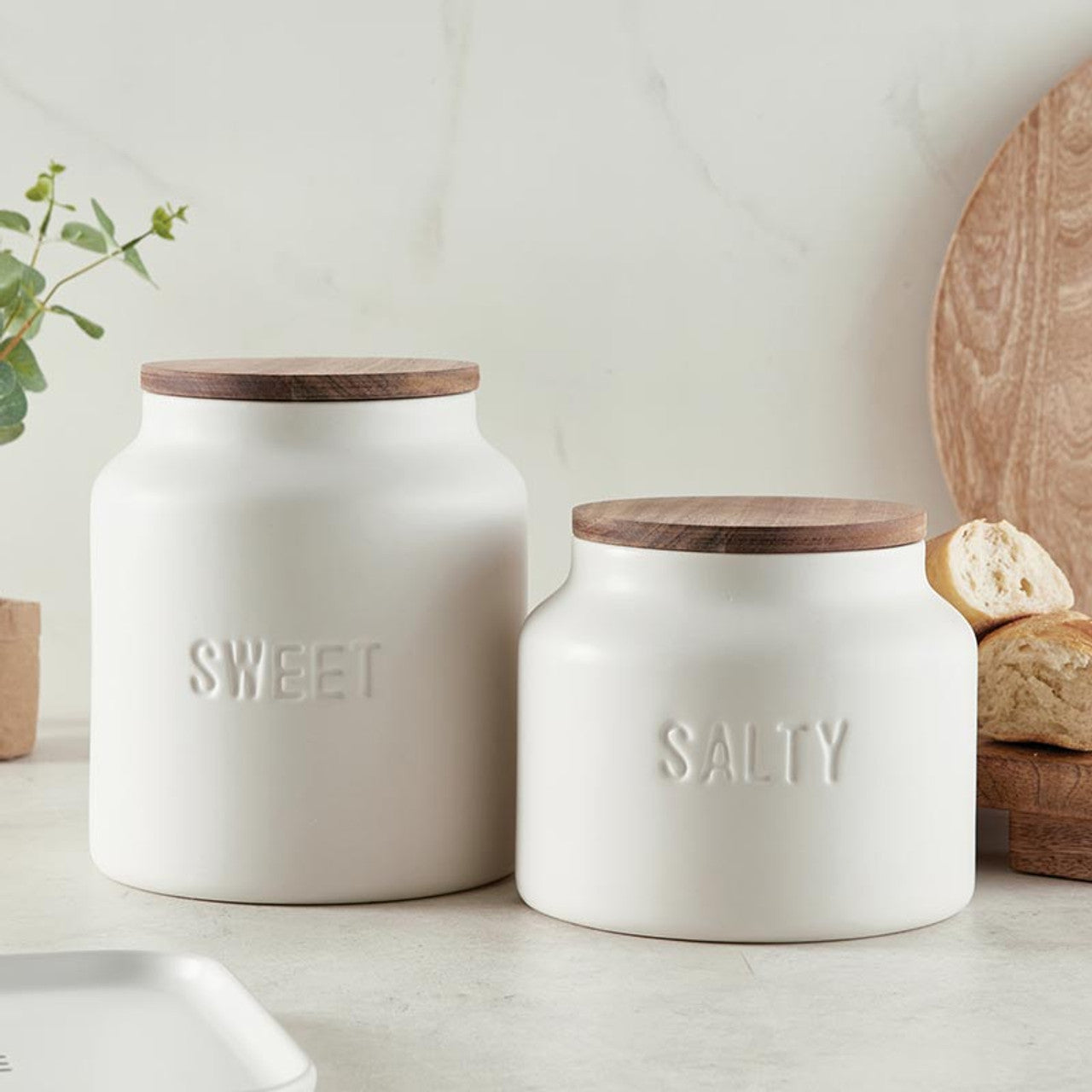 Face to Face Ceramic Canister Set - Sweet + Salty - Set of 2