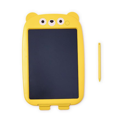 Two small electronic drawing boards with colorful frames on a white background