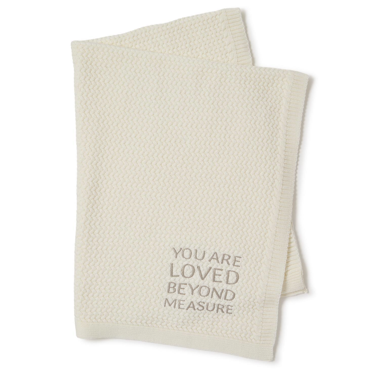 You Are Loved Beyond Measure 30" x 40" Soft Knit Blanket with Embroidery